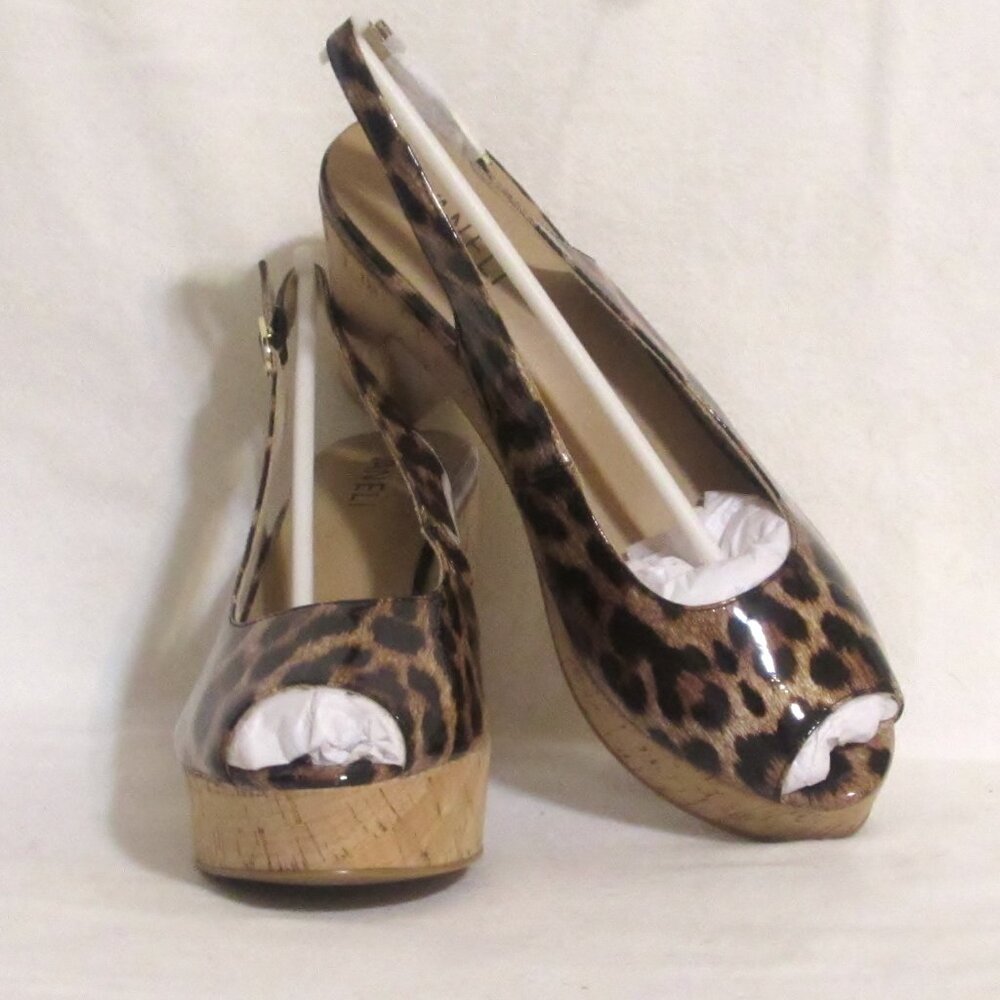 NEW Ladies VANELI Leopard Patent Leather Heels Shoes 8 1/2 M 8.5 M Orig $175